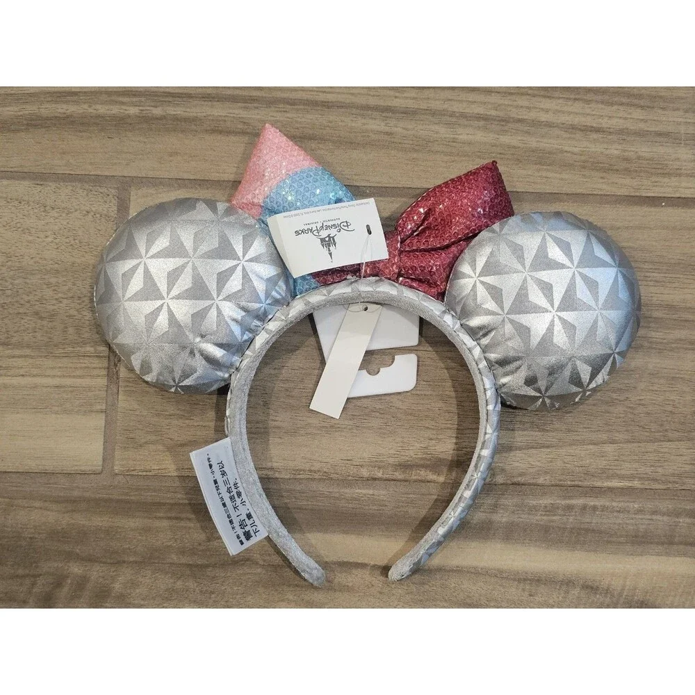 Disney Parks Epcot Spaceship Earth Bubble Gum Wall Minnie Mouse Ears Headband